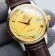 Replica Omega De Ville Watch White Dial Yellow Gold Bezel Black Leather Strap 40mm (3)_th.jpg